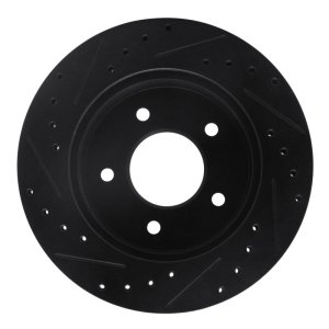 Chevrolet ASTRO Brake Rotor (1) - Front Right - R1 Concepts - Drilled & Slotted - Black - `90-`02